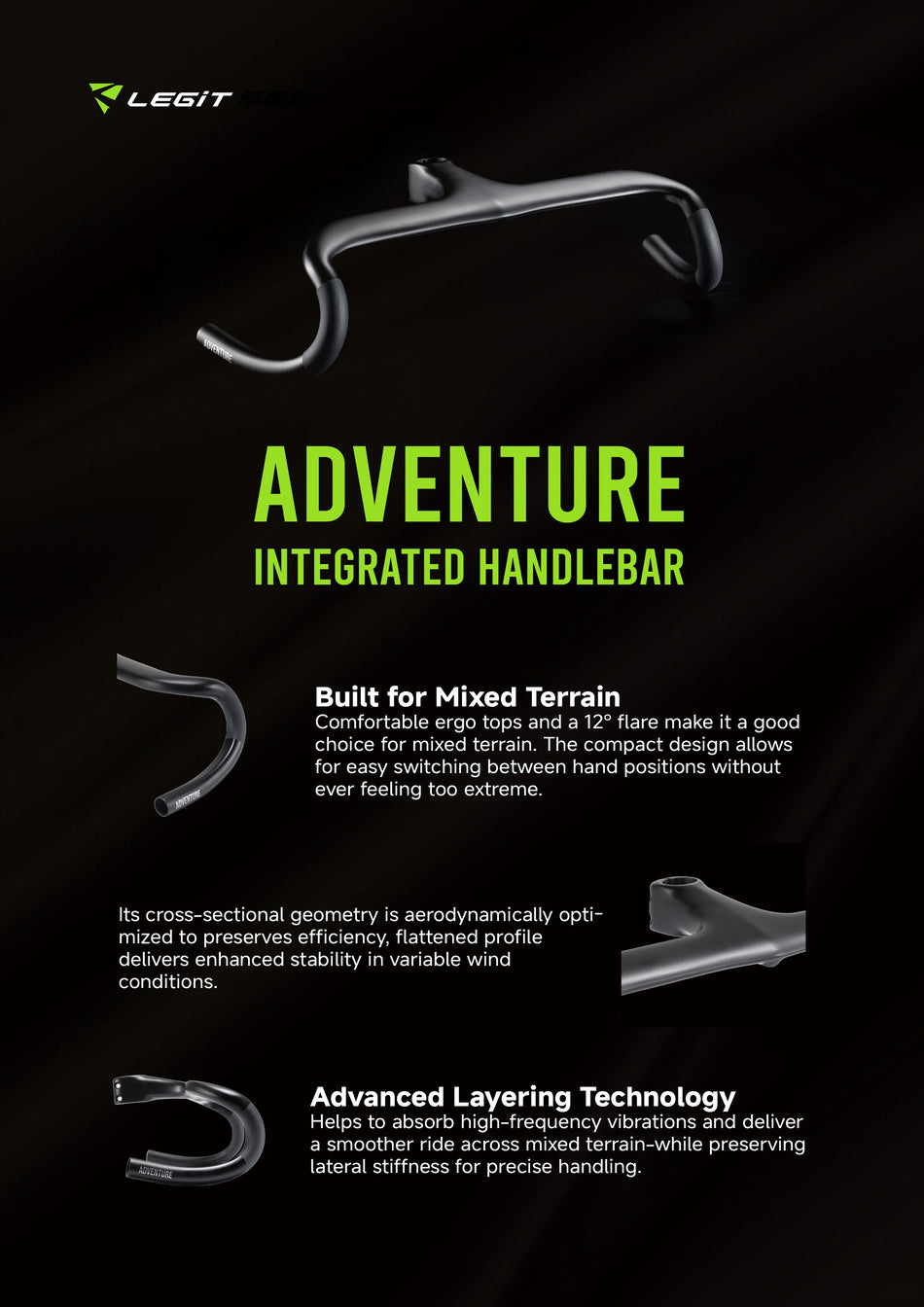 LEGIT Adventure Gravel Carbon Integrated Bar & Stem