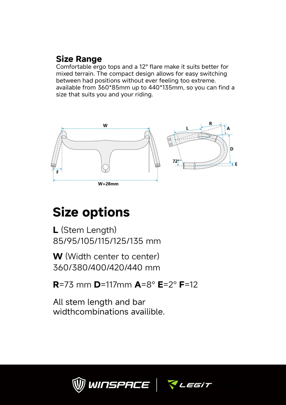 LEGIT Adventure Gravel Carbon Integrated Bar & Stem